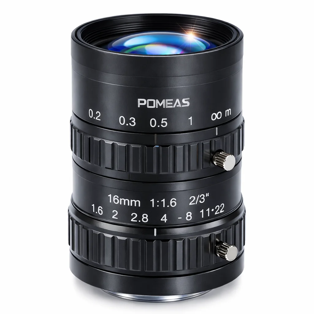 POMEAS PMS-LFEH-1616M(A) 16mm 5MP C-Mount Machine Vision Lens