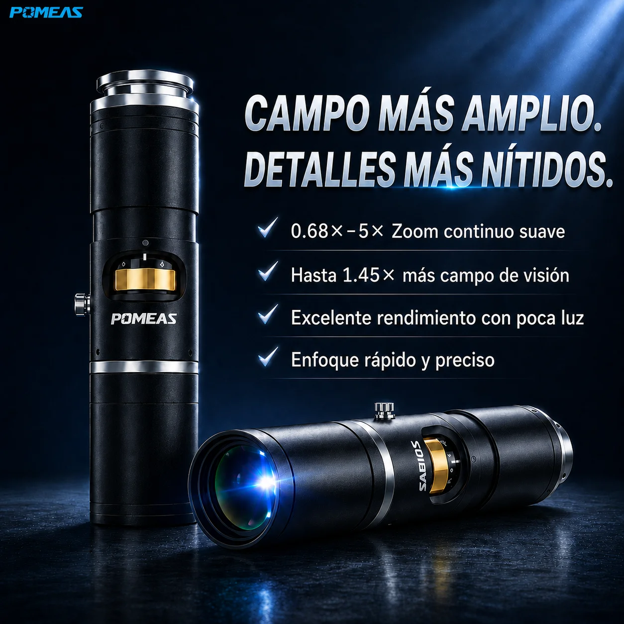 Lente industrial 4K de aumento fijo para visión artificial
