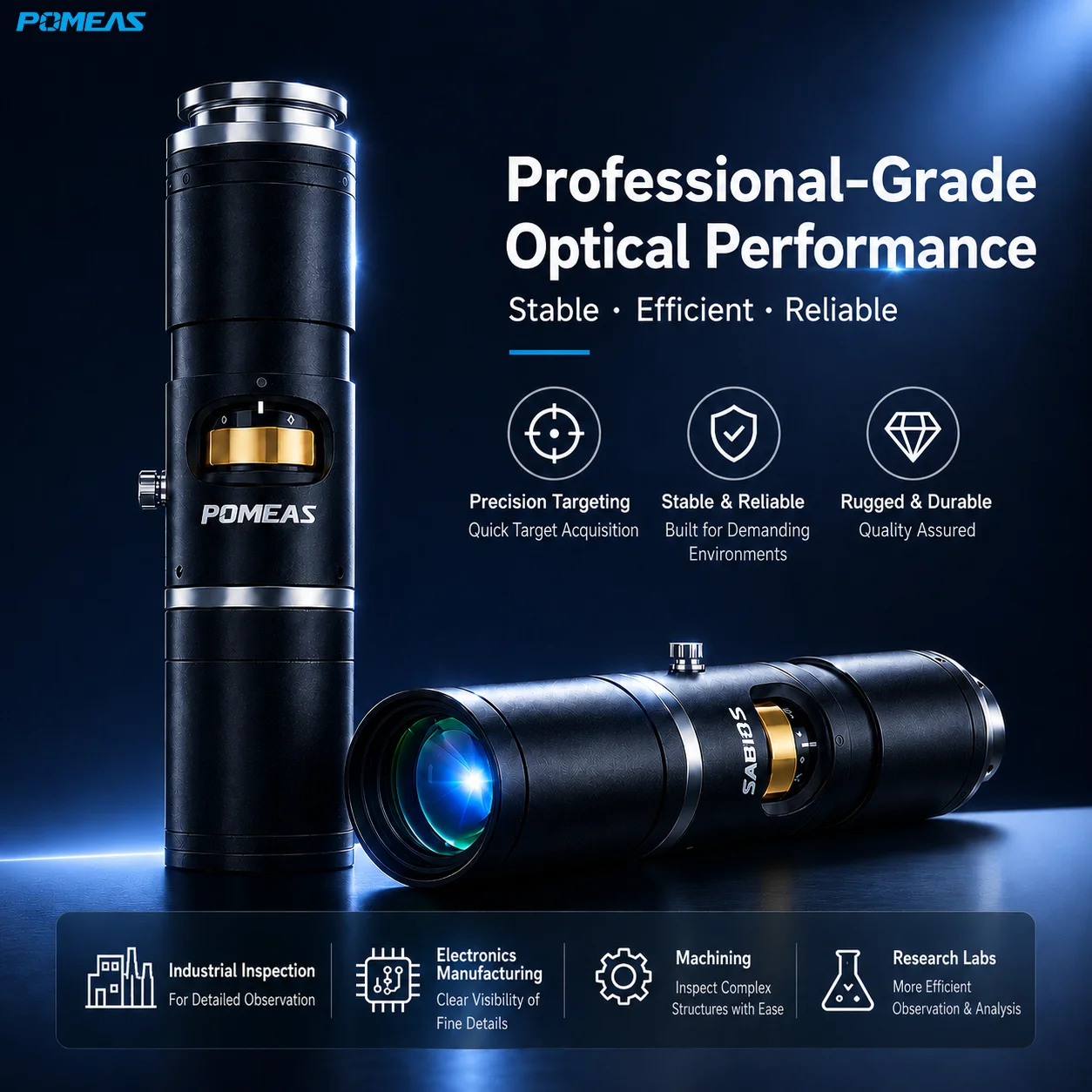 4K Continuous Zoom Lens 0.68x-5.0x for 1" Sensor | Pomeas