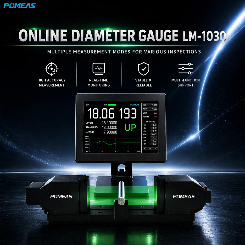 POMEAS LM-1030 Online Digital Diameter Gauge for Wire Inspection
