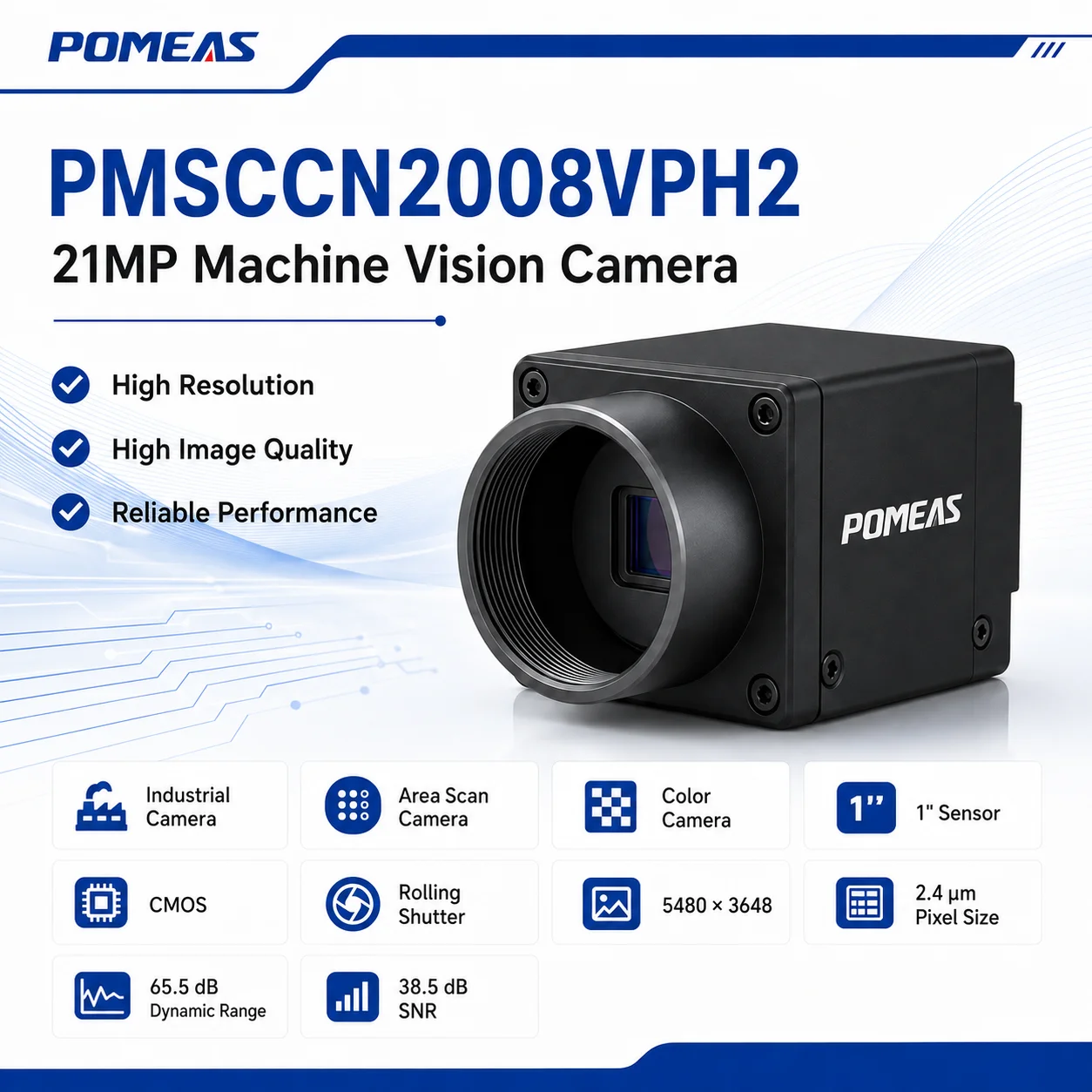 21MP GigE Machine Vision Camera | 1 Inch C-Mount Color