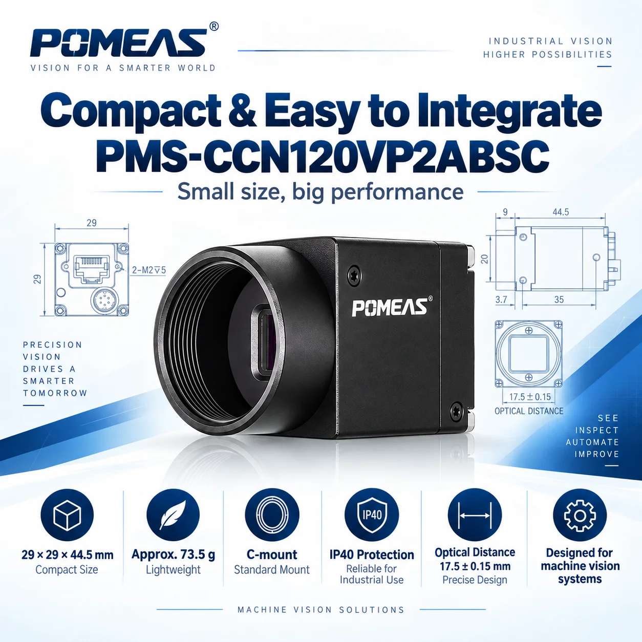12.6MP 1.1" Monochrome GigE Global Shutter Industrial Camera
