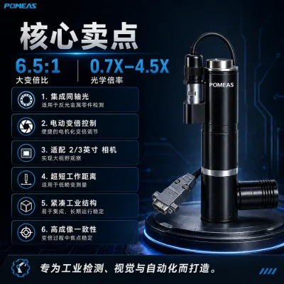 6.5X 1英寸高分辨率连续变倍工业镜头 C接口