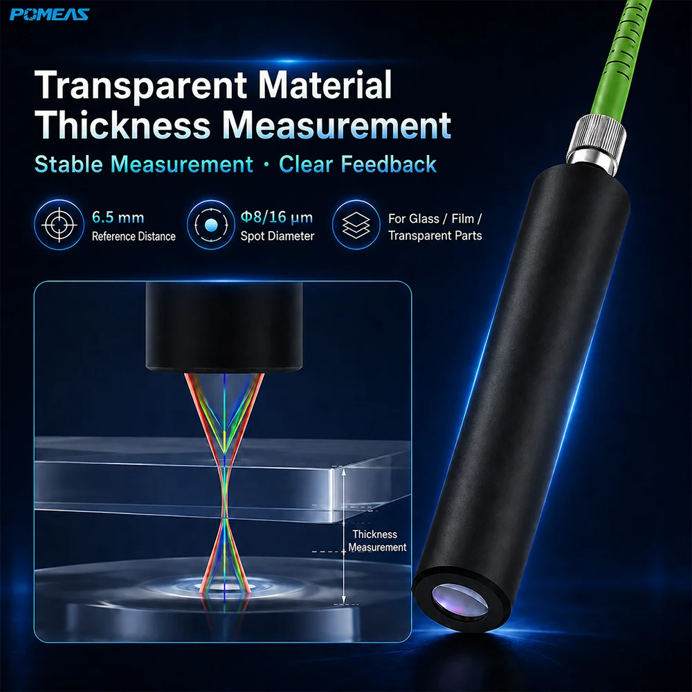 16 nm Chromatic Confocal Displacement Sensor, ±0.3 mm, 6.5 mm Ref