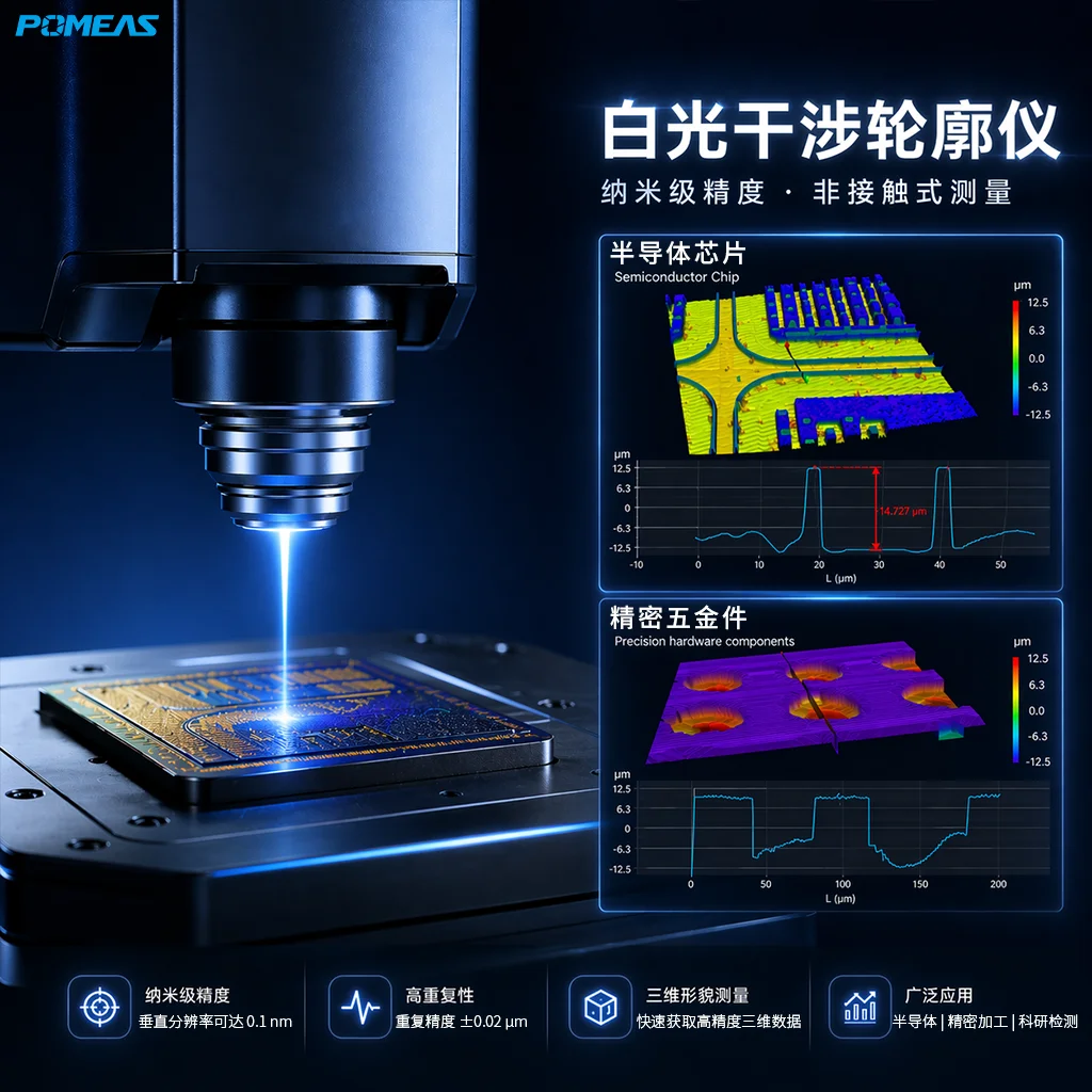 POMEAS WLI100 3D White Light Interferometer for Surface Profiling