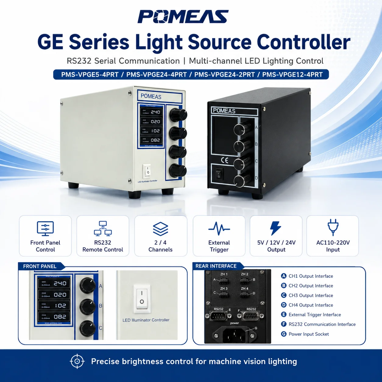 RS232 LED Light Source Controller for Machine Vision