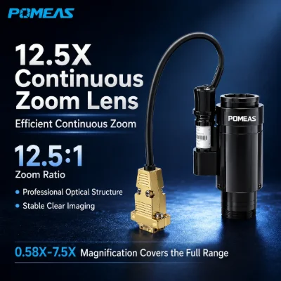 Pomeas Motorized 12.5X Zoom Lens for Automated Inspection