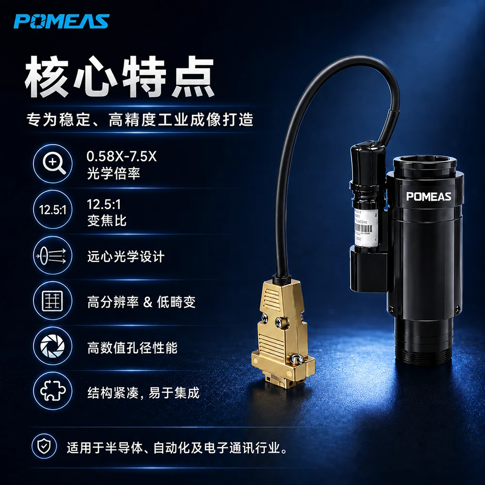 机器视觉电动连续变倍镜头