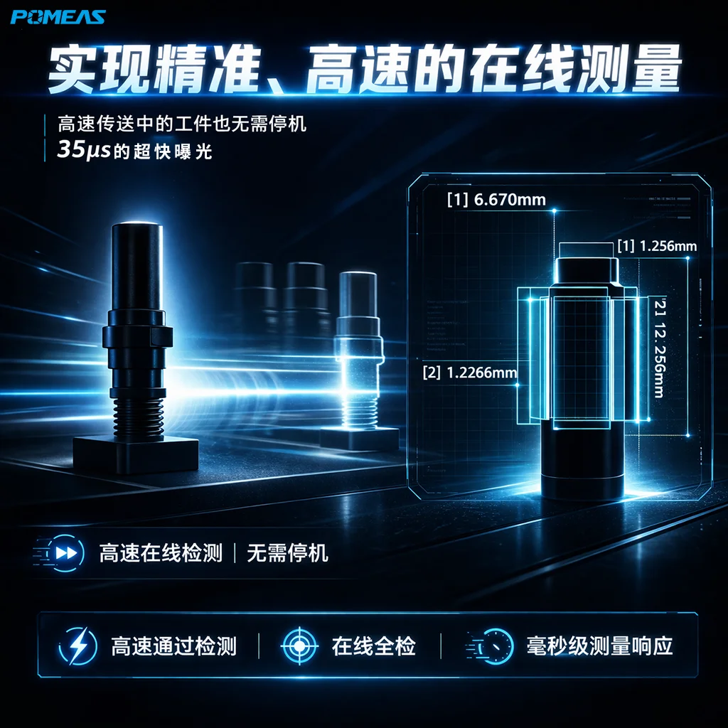35μs曝光在线图像测量仪｜尺寸、轮廓与缺陷自动检测