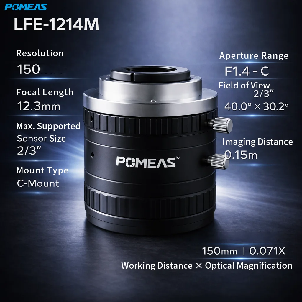 PMS-LFE-1214M 12.3mm F1.4 C-Mount FA Lens for Machine Vision