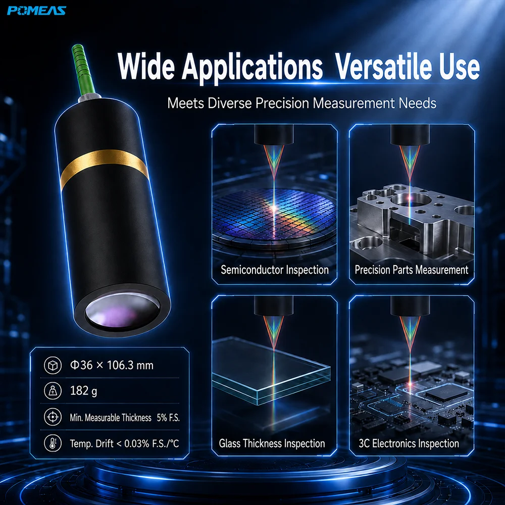 20mm Non-Contact Confocal Sensor, ±0.6mm Range, 30nm