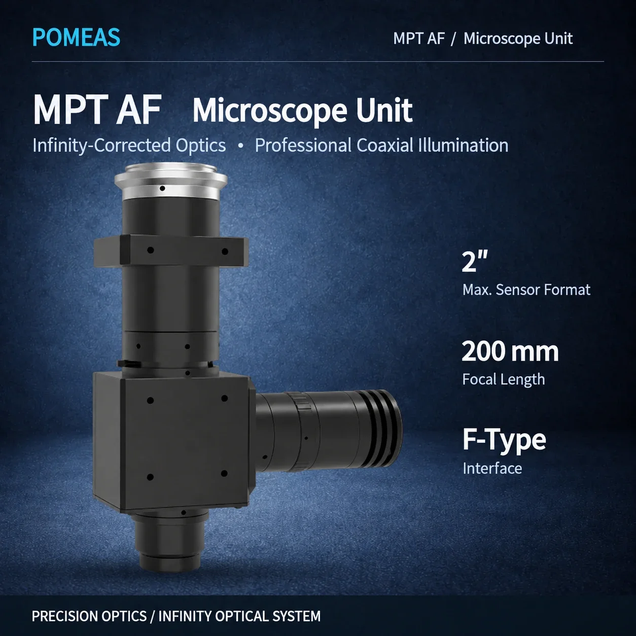 POMEAS MPT-AF Unidad de Microscopio | Óptica Coaxial Corregida al Infinito