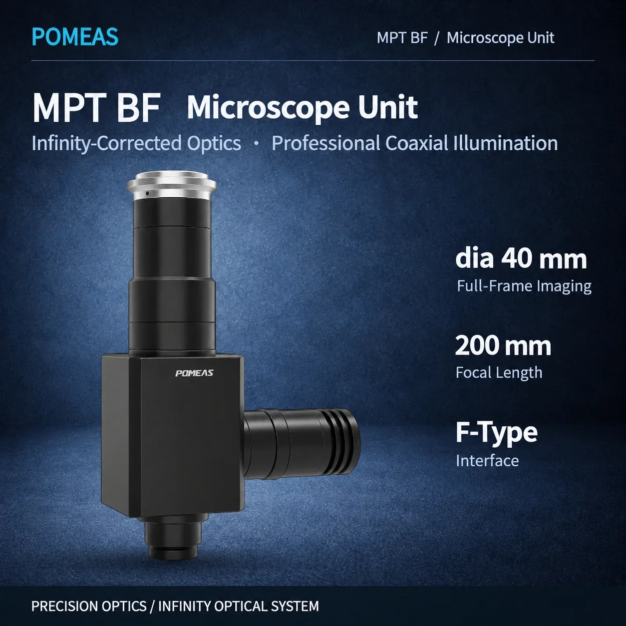 POMEAS MPT-BF Unidad de Microscopio | Sistema Óptico Coaxial Full Frame