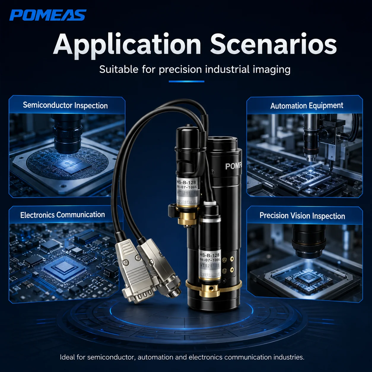 Pomeas PMS-LZL-12110-Z12 Dual Motor 12.5X C-Mount Zoom Lens