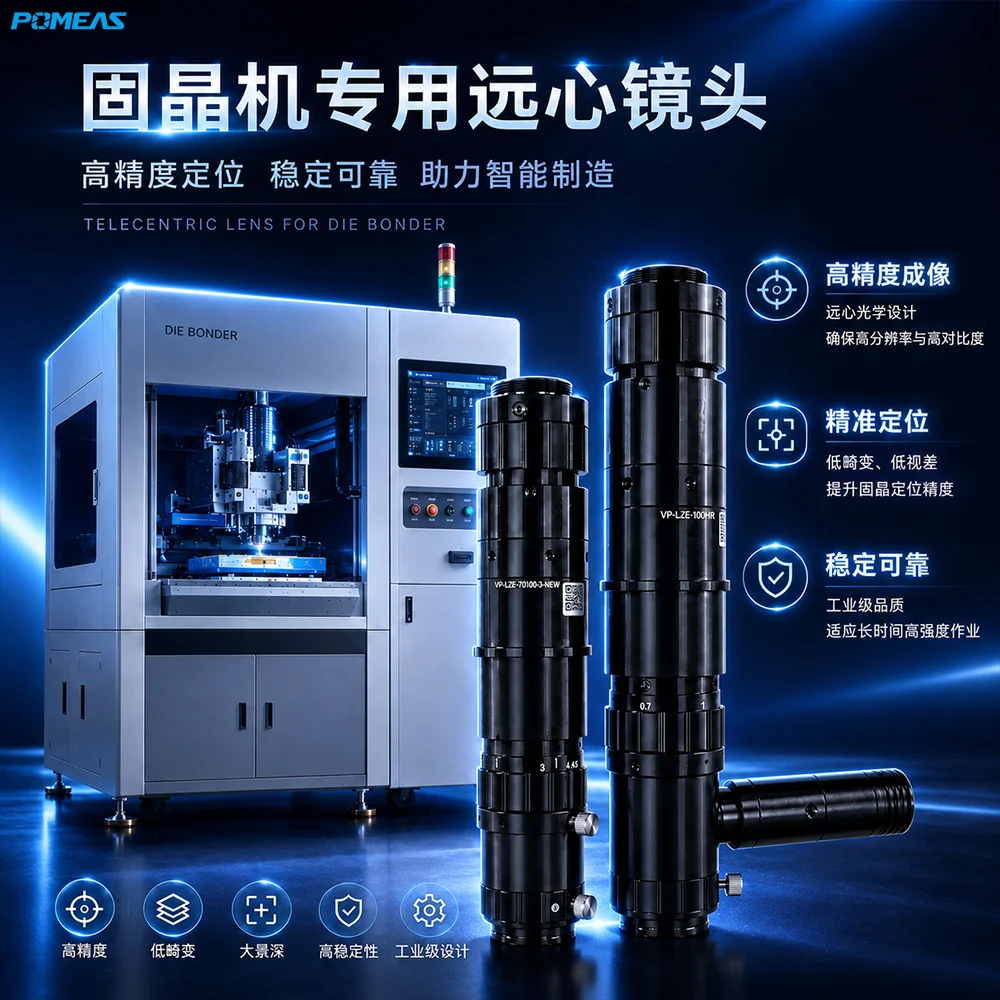 固晶机用同轴连续变倍镜头 3mm微调高精度视觉定位