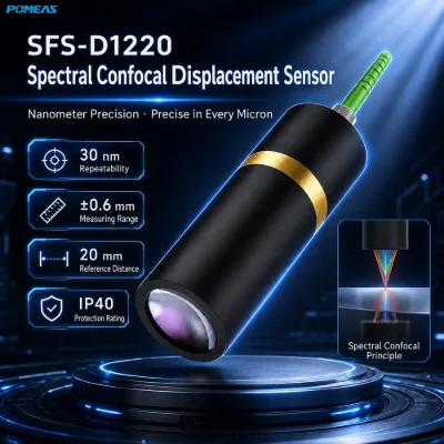 20mm Non-Contact Confocal Sensor, ±0.6mm Range, 30nm