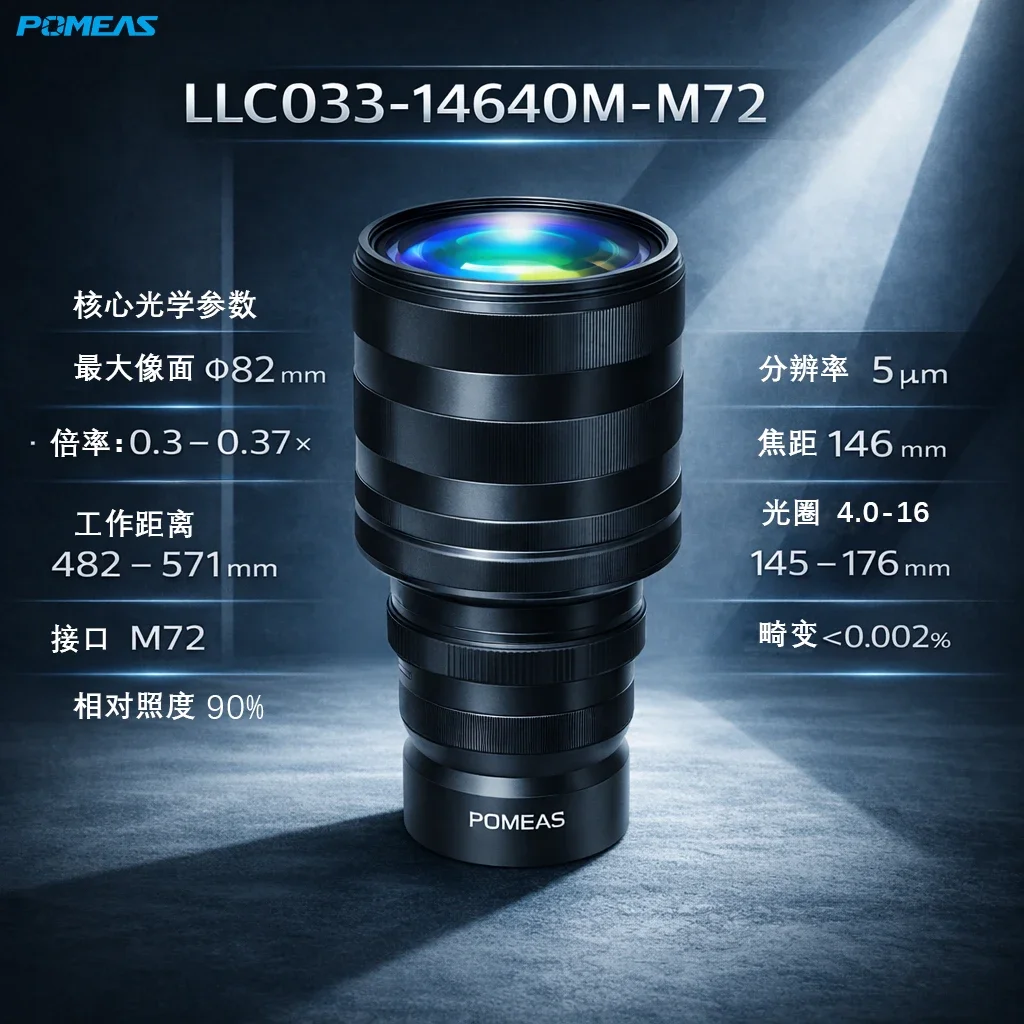 PMS-LLC033-14640M-M72 Lente de escaneo lineal 16K | POMEAS Óptica Industrial