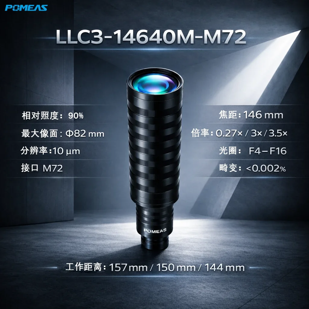 PMS-LLC3-14640M-M72 عدسة المسح الخطي 16K | POMEAS البصريات الصناعية