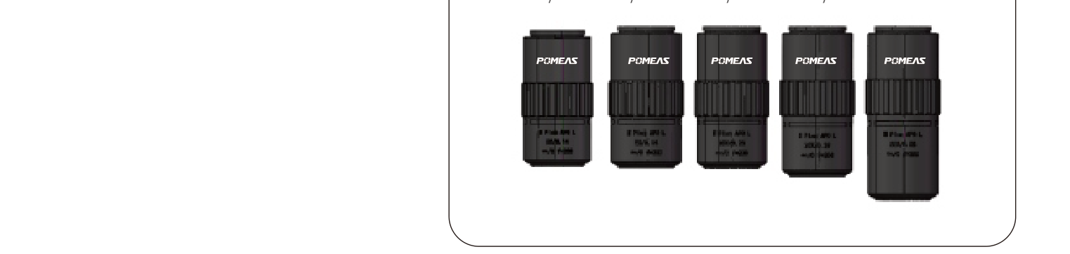 POMEAS MPO2 to MPO50 APO objective lens series for 180 mm tube lens
