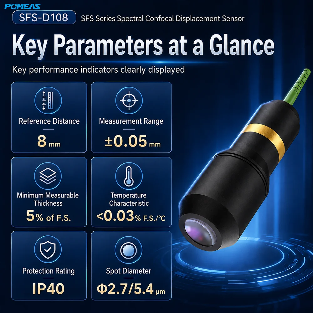 Chromatic Confocal Displacement Sensor, 3 nm Repeatability