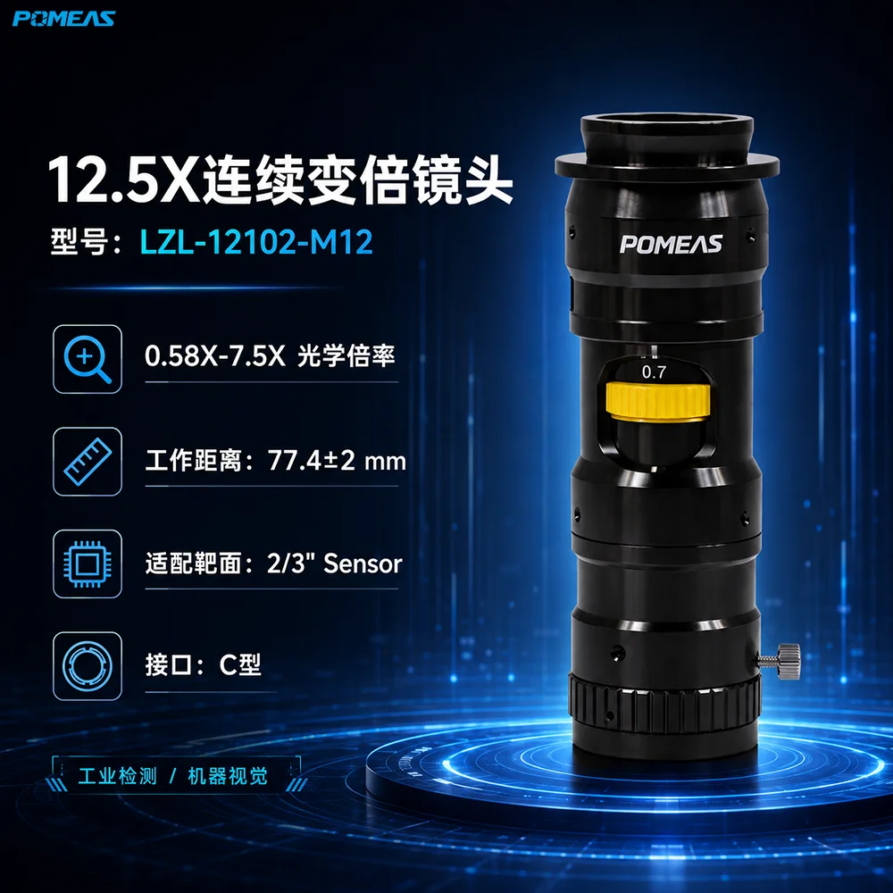 0.58X–7.5X 12.5倍连续变倍远心工业镜头