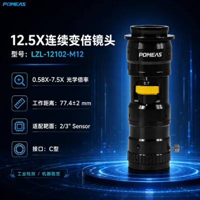 0.58X–7.5X 12.5倍连续变倍远心工业镜头