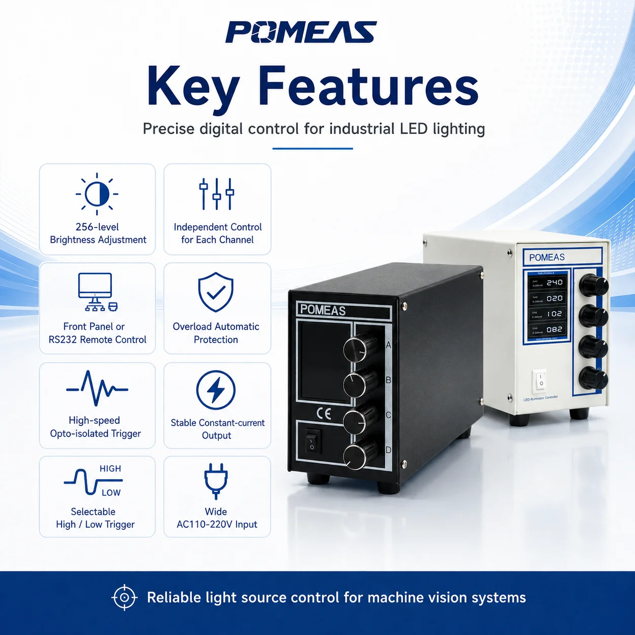 RS232 LED Light Source Controller for Machine Vision