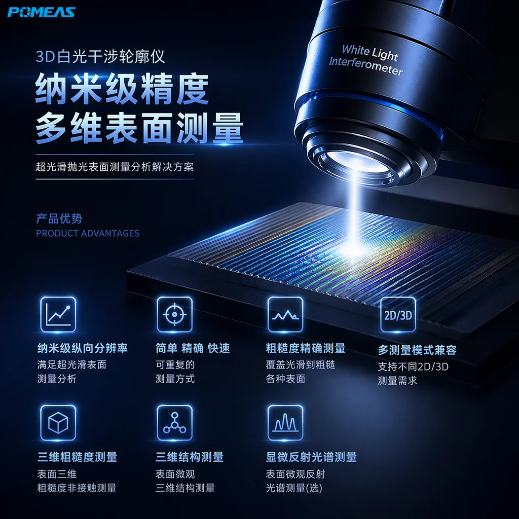 POMEAS WLI100 3D White Light Interferometer for Surface Profiling