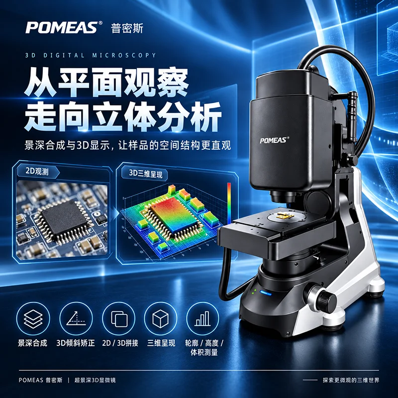 超景深显微镜金属表面划痕毛刺检测景深合成工业数码显微镜普密斯