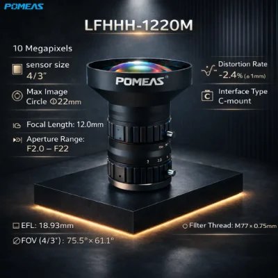 LFHHH-1220M 12mm 10MP 4/3-Inch FA Lens | POMEAS