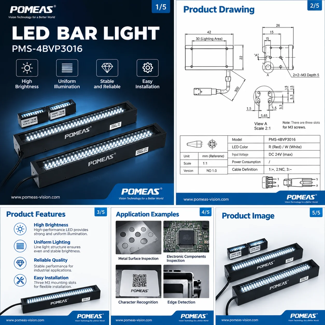 Compact LED Bar Light for Machine Vision | POMEAS