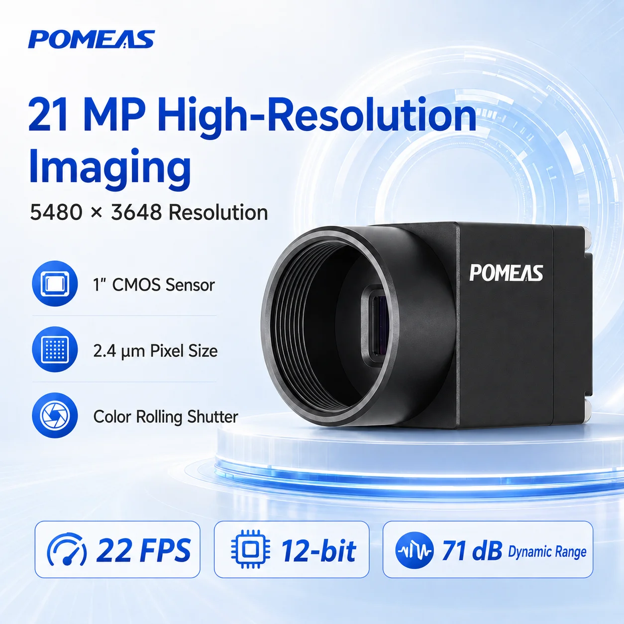 20MP USB Industrial Camera 1 Inch C-Mount Machine Vision Camera