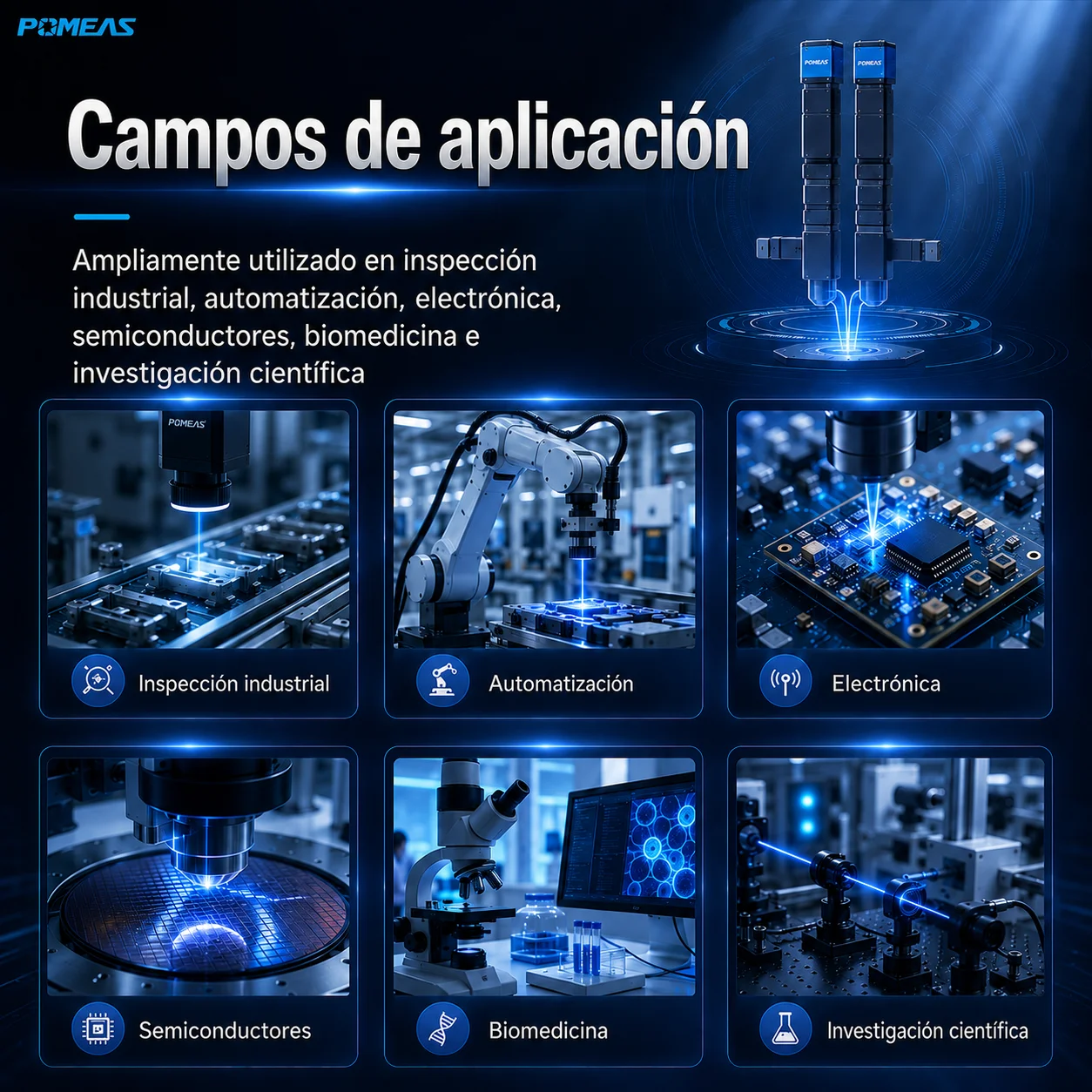 Lente zoom industrial 0,7×–4,5× con realimentación electrónica