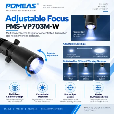 Adjustable Focus Spot Collector Light for Machine Vision | POMEAS