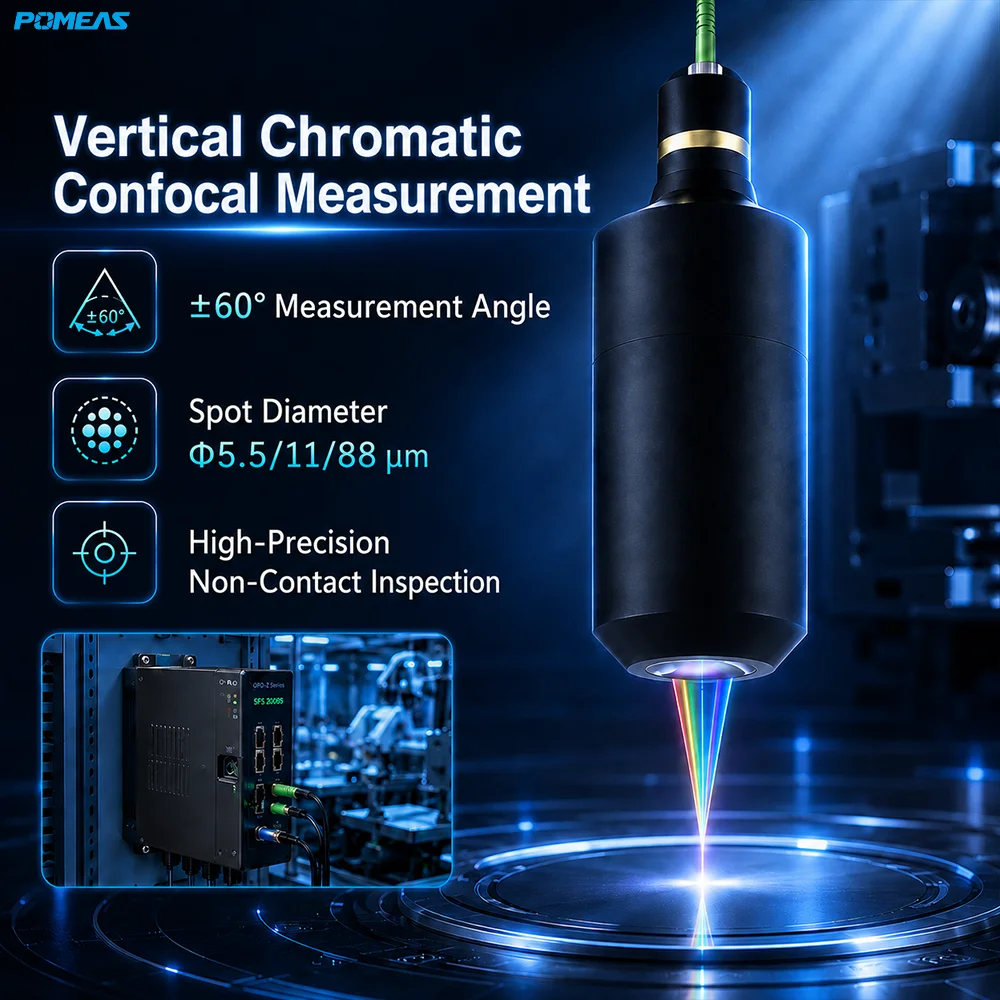 45 nm Chromatic Confocal Displacement Sensor with ±1.2 mm Range