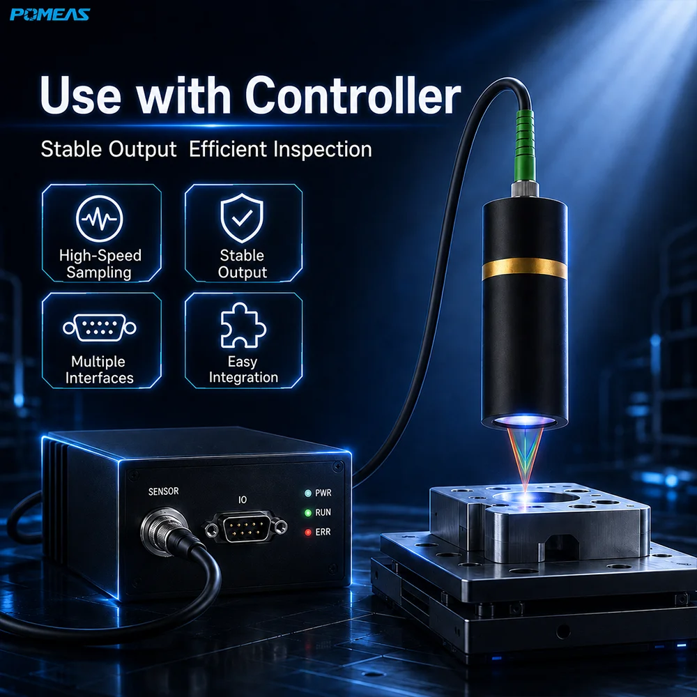20mm Non-Contact Confocal Sensor, ±0.6mm Range, 30nm