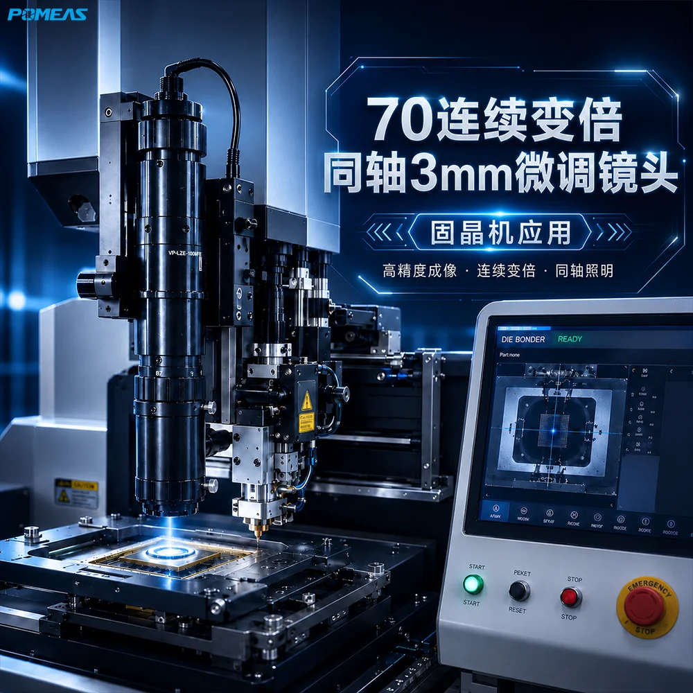 固晶机用同轴连续变倍镜头 3mm微调高精度视觉定位