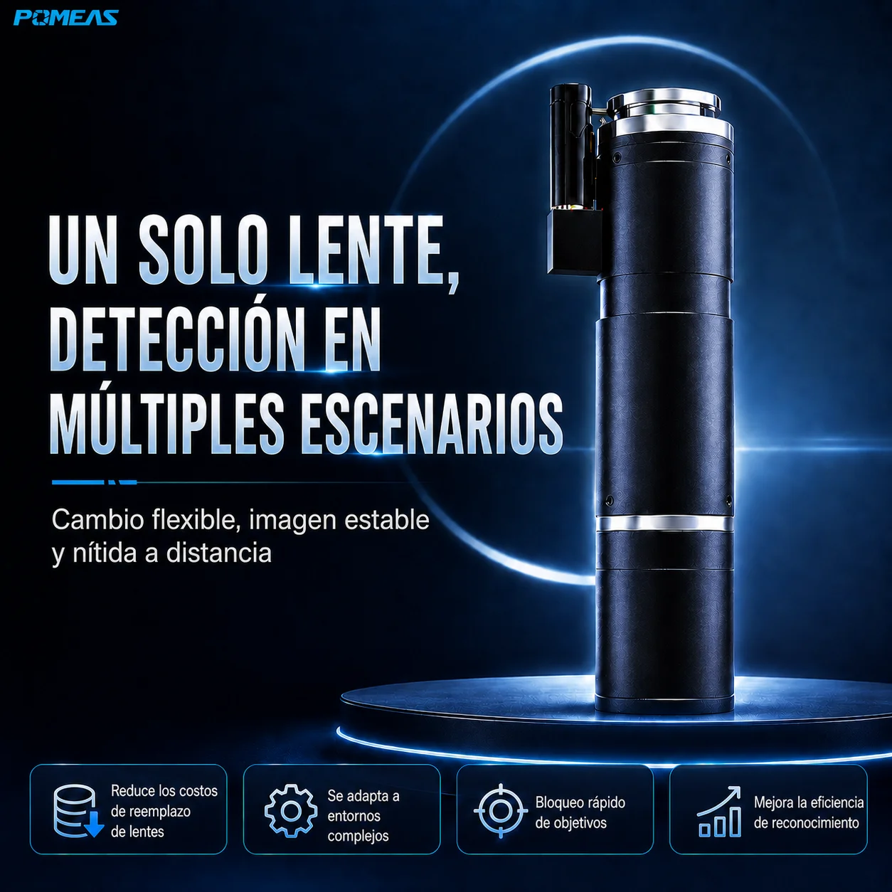 Lente zoom industrial motorizado 4K para visión artificial