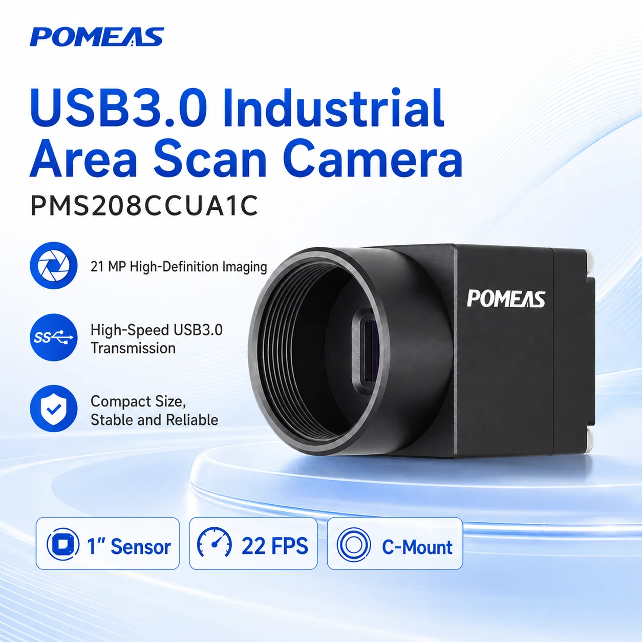 20MP USB Industrial Camera 1 Inch C-Mount Machine Vision Camera